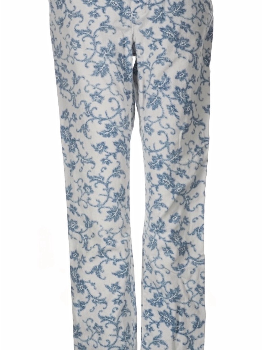 Ralph Lauren White Pants with Blue Floral Print - Skinny